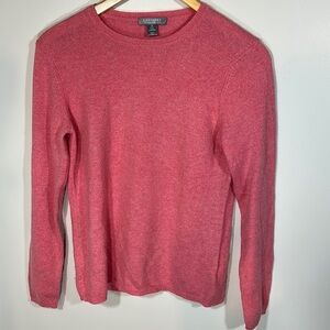 100% Cashmere By Charter Club Salmon Pink Long Sleeve Sweater Crew Neck Size Med